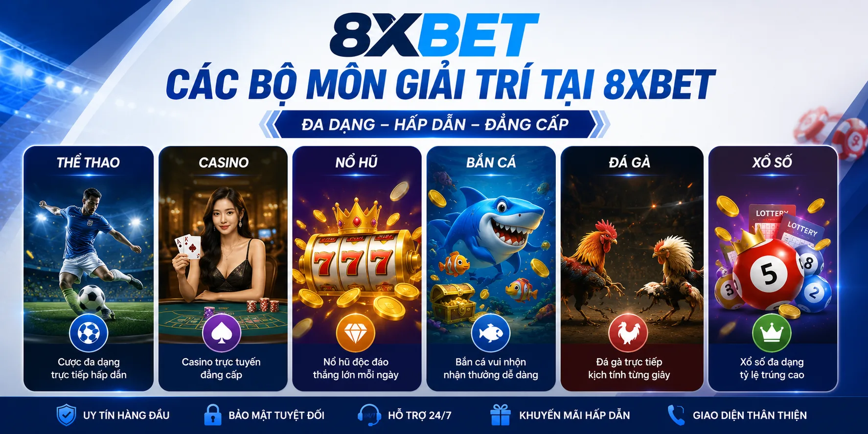 Các bộ môn cá cược tại 8xBET