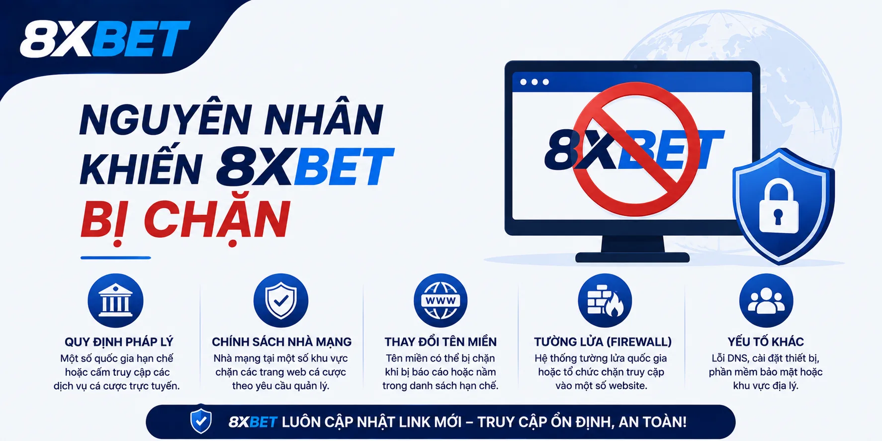 Cách kiểm tra 8xBET bị chặn