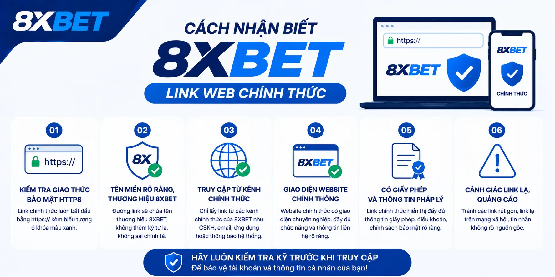 Cách nhận diện link web 8xBET